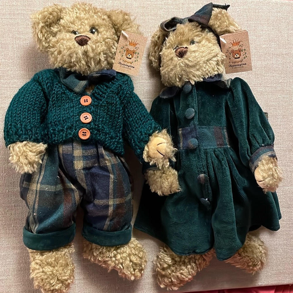 Bearington Collection Set Bears (2) Vintage.